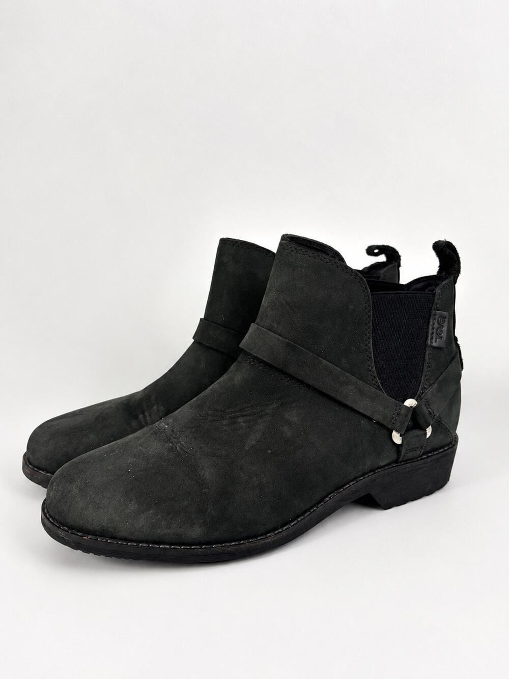 Teva Size 7.5 De La Vina Dos Chelsea Bootie Black Leather Harness
